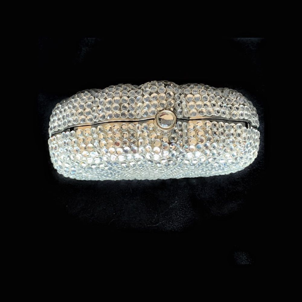 Silver shell shaped crystal evening mini bag - image 7